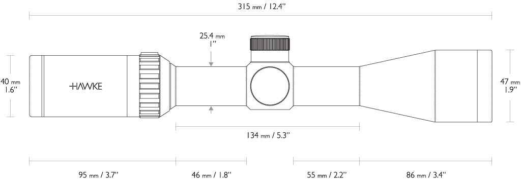 Размеры Hawke Vantage