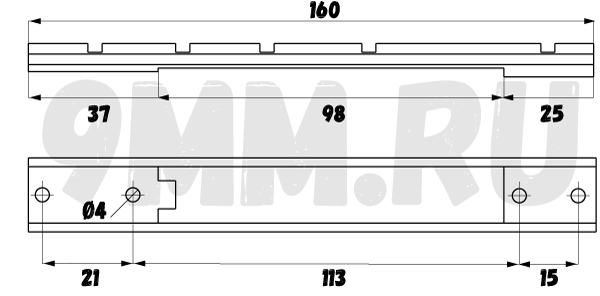 Планка KOZAP Picatinny Rem700 long (No.51)