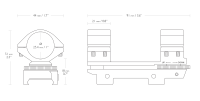 Кронштейн Hawke Adjustableна 26мм на планку Weaver, высокий, +/-30 MOA (22302) — интернет-магазин «Комбат»