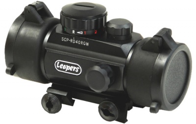 Коллиматорный прицел Leapers 1x30 закрытый, с интергированой базой WEAVER SCP-RD40RGW — интернет-магазин «Комбат»