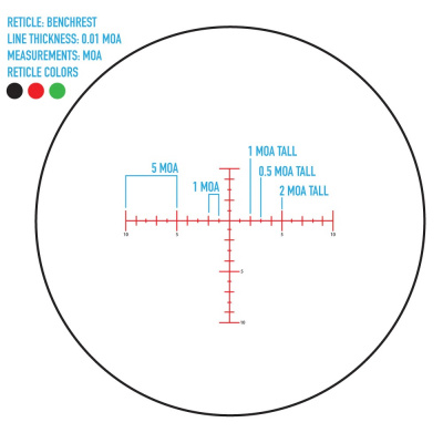 Фото  Оптический прицел Sightmark Latitude 10-40x60 Benchrest, D34 мм, 2-ая фокальная плоскость, Zero Stop, подсветка сетки зеленая/красная (SM13044BR)