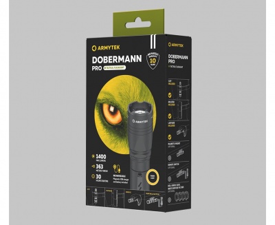 Фонарь тактический Armytek Dobermann Pro Magnet USB / XHP35.2 HI / Холодный/1500 лм / 5°:40° / 1x18650 (в комплекте) — интернет-магазин «Комбат»