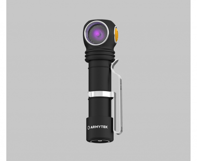 Фонарь налобный Armytek Wizard C2 WUV, белый свет и ультрафиолет, 1100 лм и 1595 мВт (400 нм), TIR 70°:120°, 1x18650 (в комплекте) — интернет-магазин «Комбат»