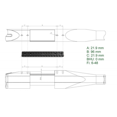 Планка Rusan Picatinny Sako A7 model M (long action) 010-28-LA — интернет-магазин «Комбат»