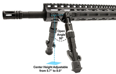 Сошки Leapers M-LOK RECON FLEX для установки на оружие в посадочные места M-LOK TL-BPDM01 (регулируемые) высота от 14 до 20 см — интернет-магазин «Комбат»