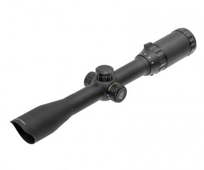 Фото  Оптический прицел Leapers 3-9x32 Hunter Scope, сетка тонкий крест с 2-х цветной подсветкой + кольца на weaver (SCP-U392RGW)