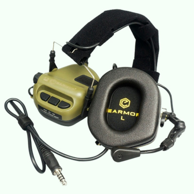 Наушники активные EARMOR M32 MOD3-FG (green) (с гарнитурой, шумодавление активный - 84ДБ/пассивный - 22ДБ) — интернет-магазин «Комбат»