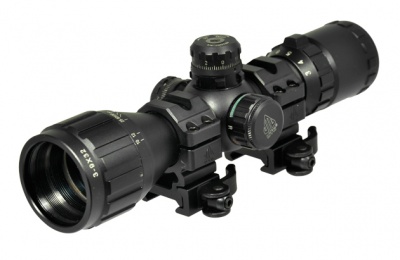 Фото  Оптический прицел Leapers UTG 3-9X32 Compact CQB Bug Buster AO RGB c кольцами Picatinny SCP-M392AOLWQ