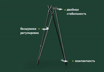 Опора для оружия FIERYDEER 4 ноги алюминий, высота до 1.8м — интернет-магазин «Комбат»