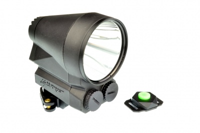 Фонарь подствольный  Lightforce PRED9X-green (дальность до 140мм) выносная кнопка, зарядное устройство, крепежный элемент — интернет-магазин «Комбат»