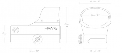 Коллиматорный прицел HAWKE Reflex Red Dot Sight – Digital Control – Large (5MOA)(12134) — интернет-магазин «Комбат»