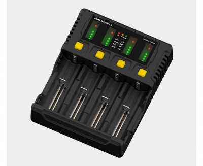 Зарядное устройство Armytek Uni C4 Plug Type-C Универсальное 4 канальное ЗУ / до 2A на канал / LED индикация + автоадаптер — интернет-магазин «Комбат»