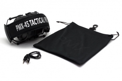 Наушники активные PMX-45 Tactical PRO (black) (активный режим - шумодавление 85ДБ, пассивный режим - шумоподавление 27ДБ) — интернет-магазин «Комбат»
