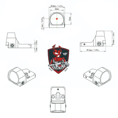 Коллиматорный прицел  Vector Optics FRENZY-X 1x22x26 Multi Reticle (точка, круг, круг с точкой) пылезащищенный IP6 (SCRD-M36) — интернет-магазин «Комбат»