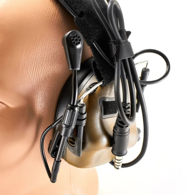 Наушники активные EARMOR M32 MOD3-TN (tan)  (с гарнитурой,  шумодавление активный - 84ДБ/пассивный - 22ДБ) — интернет-магазин «Комбат»