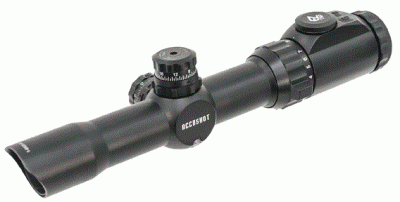 Фото  Оптический прицел Leapers 1-8X28 Accushot T8 Tactical 30mm cетка Circle Dot с подсветкой (36 цветов)+ кольца  SCP3-18IEСDQ