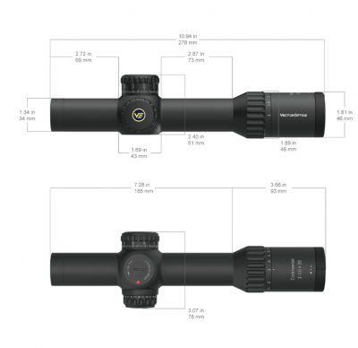 Фото  Continental X10 1-10x28 ED FFP, 34мм, сетка VET-RAR, азотозаполненый, с подсветкой,IP68 (SCFF-48)