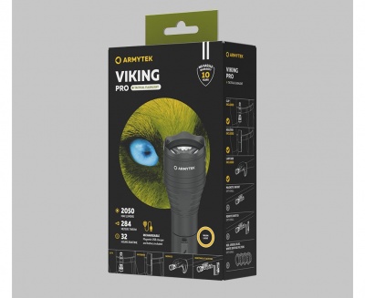 Фонарь тактический Armytek Viking Pro Magnet USB / XHP50.2 /Холодный/ 2200 лм / 10°:80° / 1x18650 (в комплекте) — интернет-магазин «Комбат»