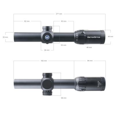 Фото  Constantine 1-10x24 SFP сетка German 4, 30 мм, азотозаполненый, с подсветкой (SCOC-35)