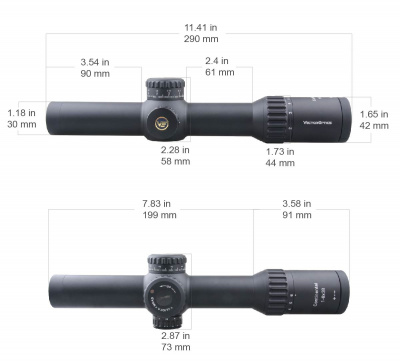Фото  Continental X6 1-6x28 Tactical FFP,  сетка BDC & Wind, 34 мм,  тактические барабаны, Zero Stop, азотозаполненный, с подсветкой  (SCFF-31)