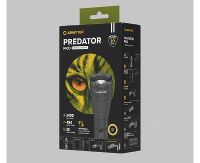 Фонарь тактический Armytek Predator Pro Magnet USB XHP35.2 HI Холодный (White), 1500 лм — интернет-магазин «Комбат»